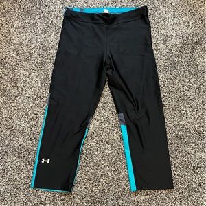 Under Armour Black Blue Capri Leggings Size Small